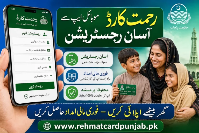 rehmatcard.punjab.gov.pk online apply portal for bewa sahara card 2026