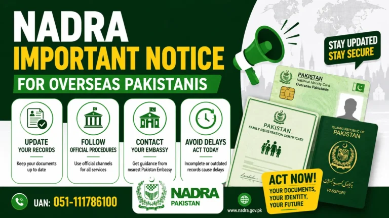 NADRA Important Notice for Overseas Pakistanis 2026