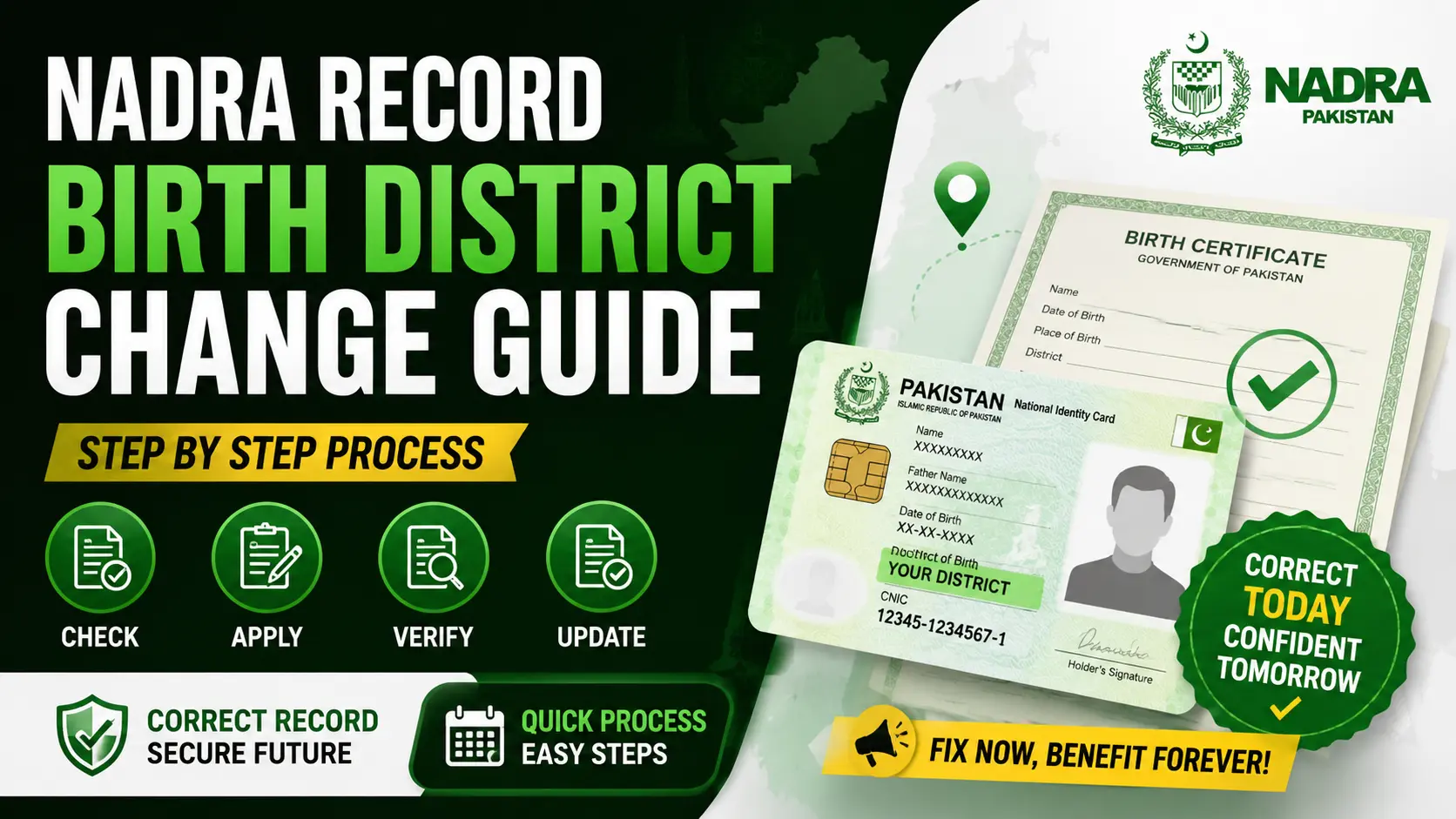 NADRA BIRTH DISTRICT CHANGE