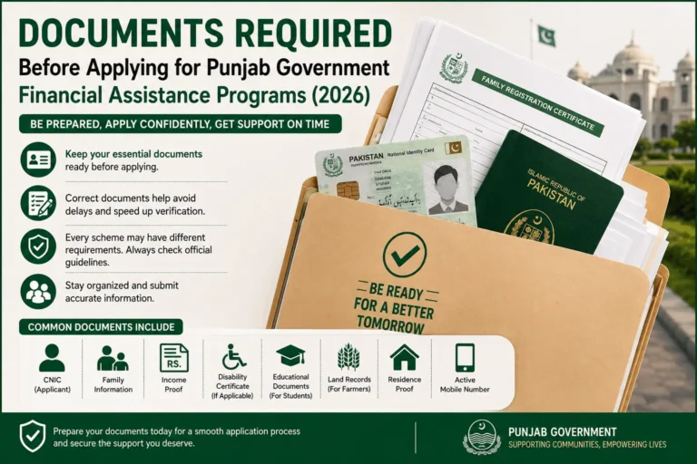 Documents Required for Punjab Government Assistance (2026)