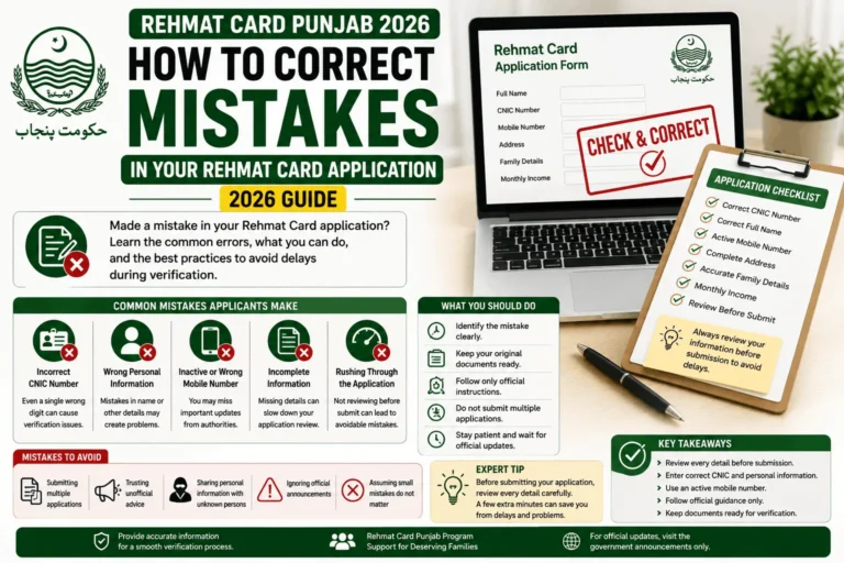 How to Correct Mistakes in Your Rehmat Card Application (2026 Guide)